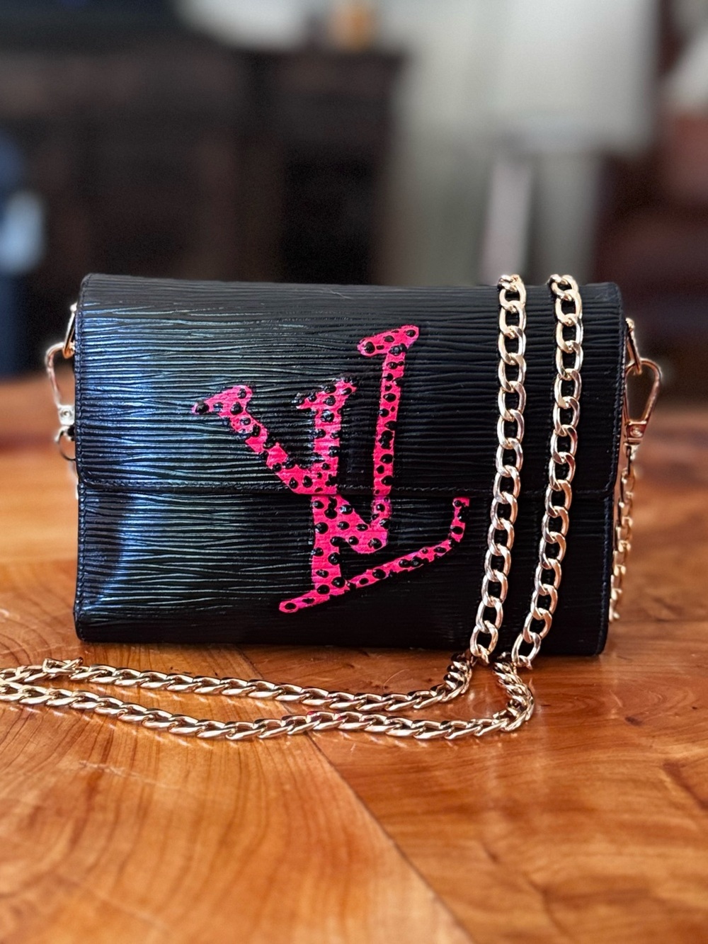 Louis Vuitton black Epi Leather Etui Papier Porte Tresor Wallet